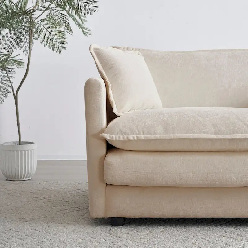3-Piece Sofa Oversized Sofa Comfy Chenille Deep Seat Sofa Couch with 2 Loveseat and 3 Seater Sofa