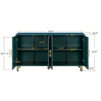 Wood TV Stand with Storage Cabinet & Adjustable Shelves, Media TV Console for Living Room Bedroom