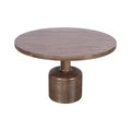 48 Inch Dining Table, Round Top, Pedestal Base, Rich Brown Wood
