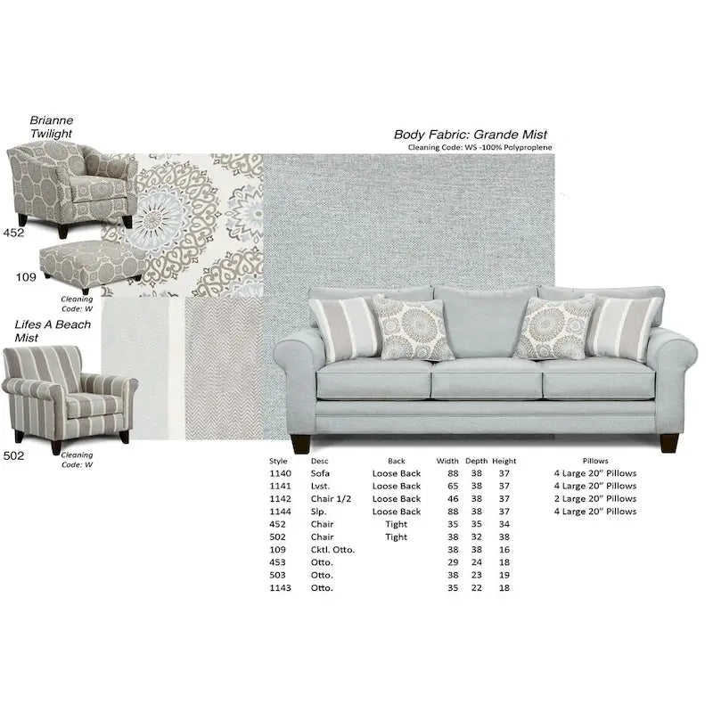 Twilight Grey Rayon Accent Chair