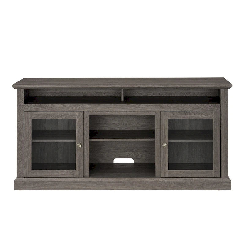 60 Wood TV Stand with Storage Space and Cable Management Cutouts