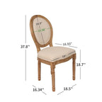 French Country Dining Chairs with Round Back Set of 2,Solid Wood Legs