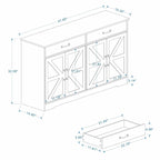 Farmhouse Buffet Cabinet: Rustic Charm with 2 Drawers, 4 Doors