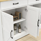 Farmhouse Buffet Cabinet: Rustic Charm with 2 Drawers, 4 Doors