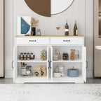 Farmhouse Buffet Cabinet: Rustic Charm with 2 Drawers, 4 Doors