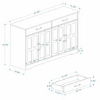 Farmhouse Buffet Cabinet: Rustic Charm with 2 Drawers, 4 Doors