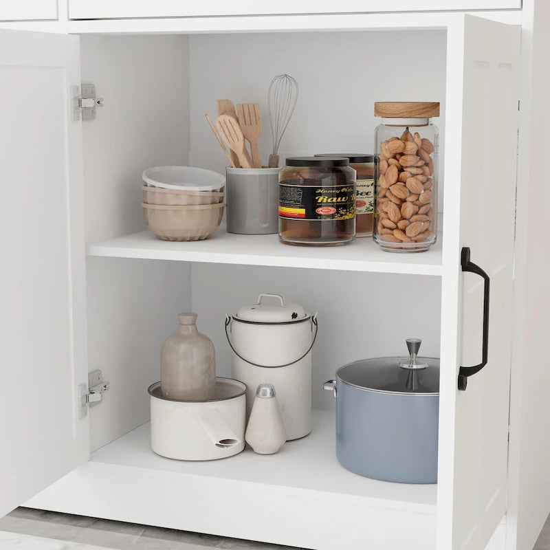 Farmhouse Buffet Cabinet: Rustic Charm with 2 Drawers, 4 Doors