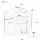 Bathroom Cabinet Triangle Corner Storage Cabinet with Shelf Modern Style - 17.5 L x 17.5 W x 31.4 H