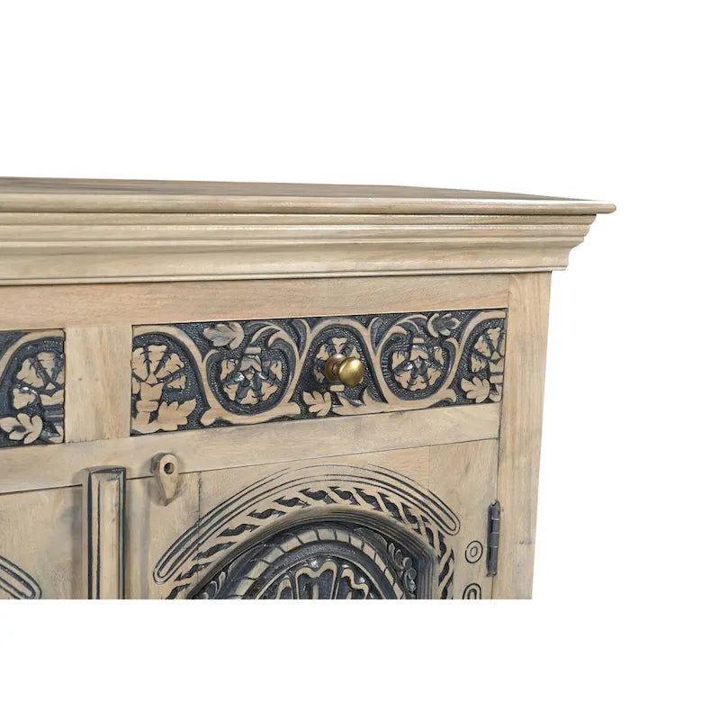 2-Drawer 2-Door Carved Solid Wood Sideboard