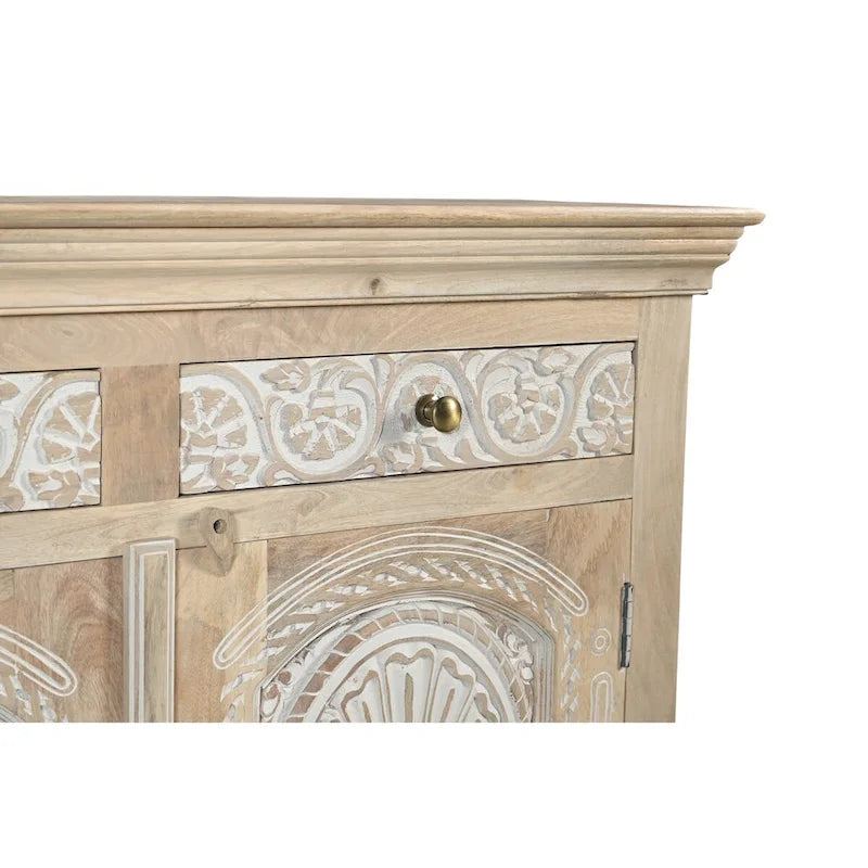 2-Drawer 2-Door Carved Solid Wood Sideboard
