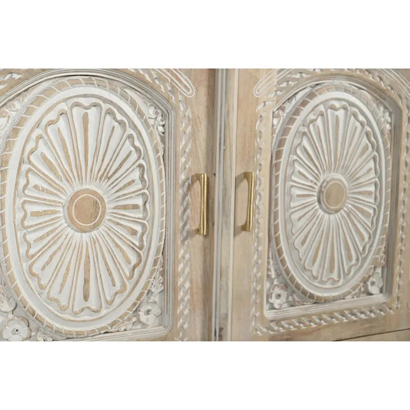 2-Drawer 2-Door Carved Solid Wood Sideboard